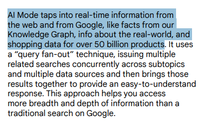 AI Mode taps into real-time information and Knowledge Graph