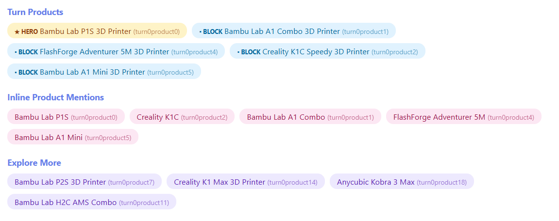 Product Hero, Inline Mentions, Explore More
