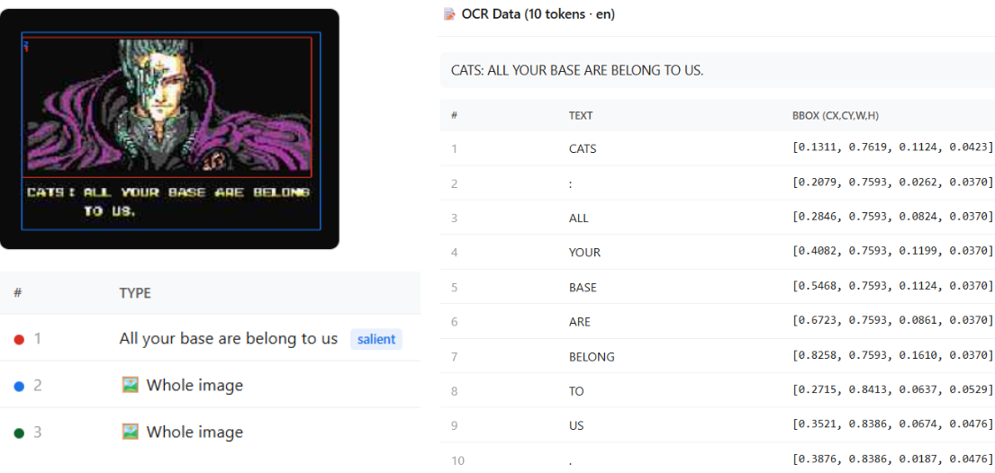 OCR token extraction